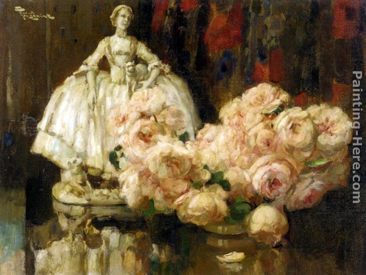 Still Life with Roses painting - Fernand Toussaint Still Life with Roses art painting
